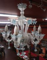 Lustre en verre de Murano à 5 lumières, 70x50 cm, en très bo… (photo 2)
