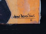 a painting of a man in a suit and tie on a box