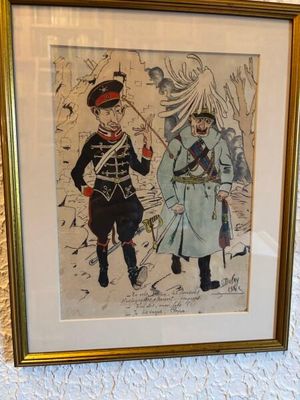 photo encadrée représentant deux hommes en uniforme militaire debout l'un à côté de l'autre