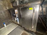 an image of a commercial kitchen with stainless steel cabinets