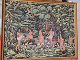 un tableau représentant un groupe de femmes nues, accroché au mur
