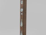 a tall wooden pole with a glass display on top of it