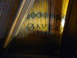 graffiti on the ceiling of a building in a city at night
