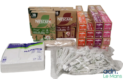 a box of nesfe next to a bunch of tissues