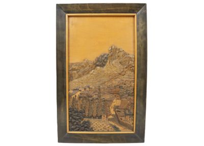 Louis THIAM (1914-1973) Village dans les Vosges Panneau de b…