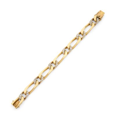 Bracelet Gourmette Chaine Tank - Plaqué Or 18k - Style Art Déco - Occasion