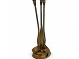 pair of antique brass candlesticks on stand