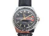 an image of a wrist watch with a black leather strap