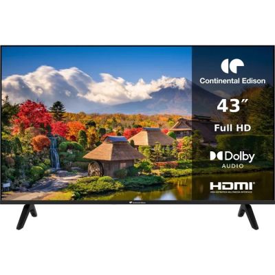 a tv with a picture of a japanese landscape on the screen
