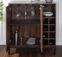Meuble bar moderne WINE WALKER EDISON couleur noyer foncé, r… (photo 2)