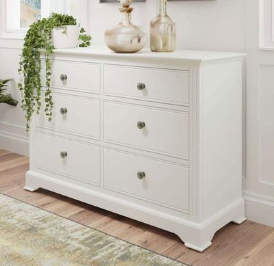 Commode 6 tiroirs LUNEA en chêne blanc - 115x40x78 cm -(ms19…