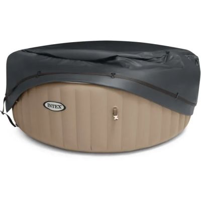 un gros plan d'un jacuzzi gonflable sur fond blanc