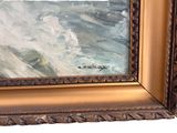 a picture of a painting of a boat in the water
