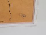 a picture of a drawing of a cat with a balloon