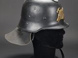 a close up of a helmet on a mannequin head