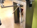 an image of a metal turnstiler in a gym