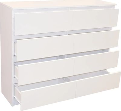 Commode de chambre 8 tiroirs -CLEO - couleur Blanc - Dimensi… - Photo 1