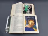 un livre ouvert sur lequel figure une femme