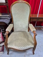 Fauteuil Voltaire garni de velours à dossier inclinable (photo 3)