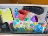 a box with a bunch of items in it