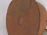an old wooden box with a lid sitting on a table