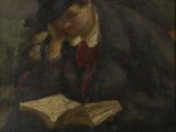 une image représentant un tableau où l'on voit un homme en train de lire un livre