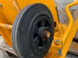 a close up of a wheel on a pallet