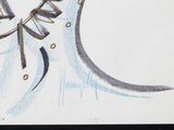 a drawing of a shoe with a bow on it