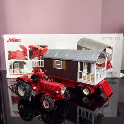 Engin Motoculture miniature ROULOTTE ET TRACTEUR SCHUCO méta…