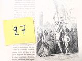 un morceau de papier sur lequel figure l'image d'un homme tenant un drapeau