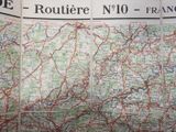 a map of france with a red line on it