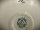 a close up of a plate with a design on it