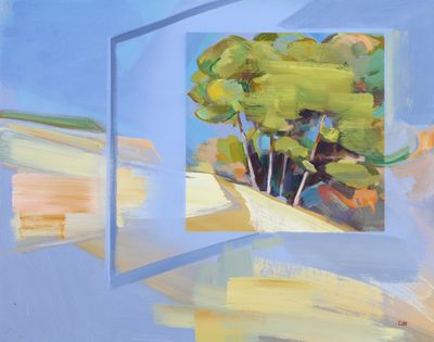 an image of a painting of a tree in the middle of a painting
