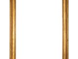 a gold picture frame with a white background