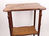 an image of a small wooden table with a shelf on top of it