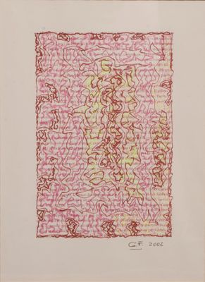une image représentant un dessin d'un carré rose et jaune