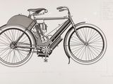 un dessin représentant un vélo exposé