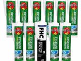 a group of different types of construction adhesives on a white background