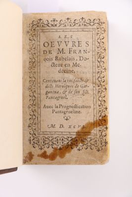 RABELAIS (François). Les Oeuvres. S.l.[Montbéliard ou La Roc…
