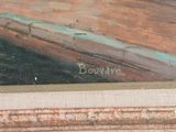 a picture of a painting of a boat in the water