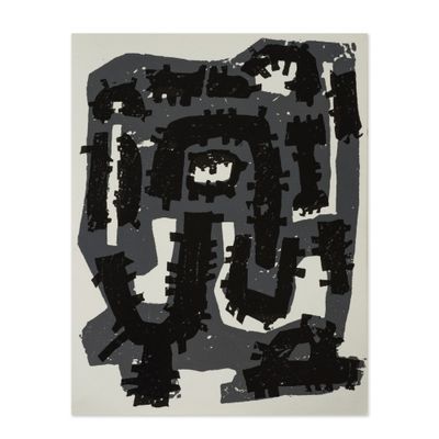 une image représentant une peinture abstraite en noir et blanc sur fond blanc