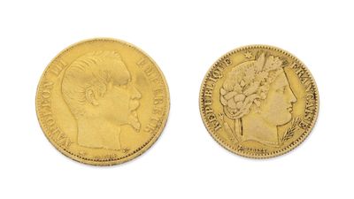 deux souverains d'or, dont l'un représente la tête d'une femme et l'autre une couronne
