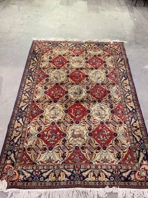 a large rug on the floor in a room