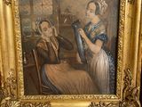 a picture of a painting of two women in a room