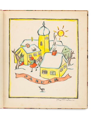 un vieux livre avec, au milieu, le dessin d'une ville