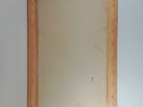 a painting of a mirror hanging on a wall next to a sink