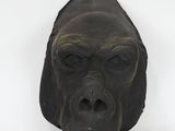 an image of a black gorilla mask on a white background