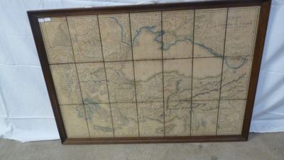 an old map frame with a map of the united states on it