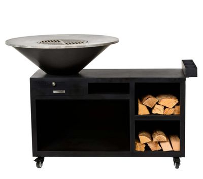 a fire pit with a bowl on top of it