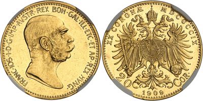 an image of a gold coin with a head of a man